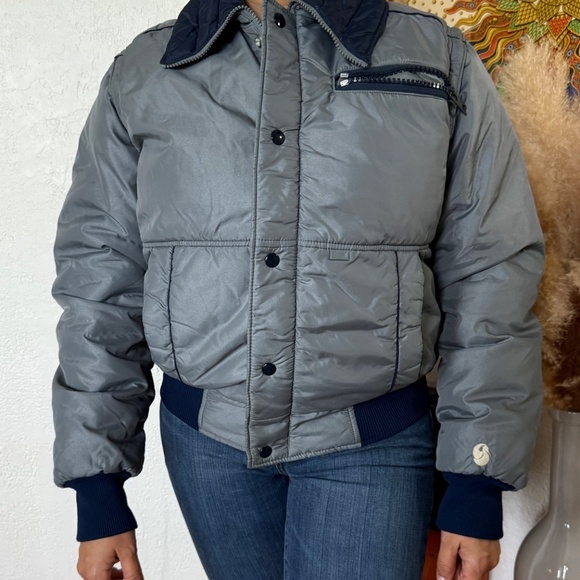 Vintage 1990s, ComfySki Grey/Blue Jacket with removable sleeves, Mens Medium - Picture 10 of 10